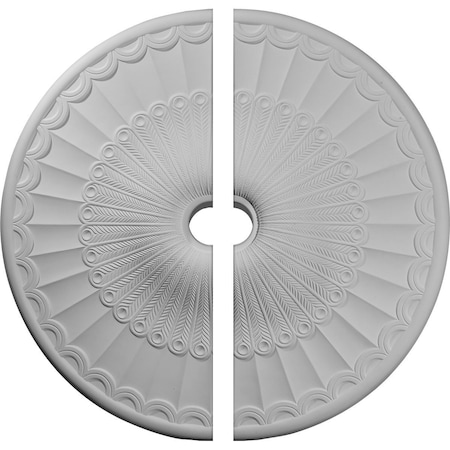 Ekena Millwork Galveston Ceiling Medallion, Two Piece (Fits Canopies up to 4 3/4"), 36 5/8"OD x 3 5/8"ID x 2 3/8"P CM36GL2